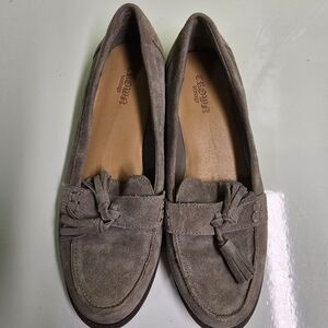 Crown Vintage Taupe Suede Loafers